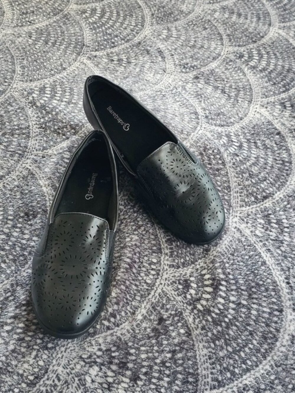 BareTraps Black Laser-Cut Slip-On Loafers